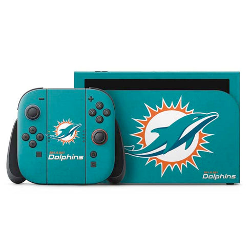 NFL Miami Dolphins Distressed- Aqua Nintendo Skins