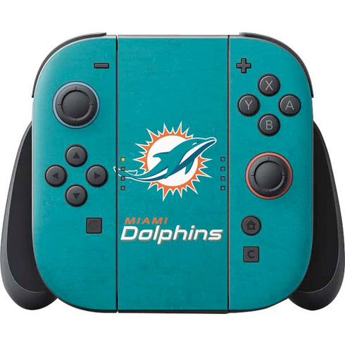 NFL Miami Dolphins Distressed- Aqua Nintendo Switch 2 (2025) Joy-Con Controller Skin