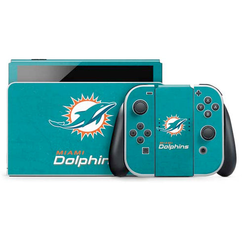 NFL Miami Dolphins Distressed- Aqua Nintendo Skins