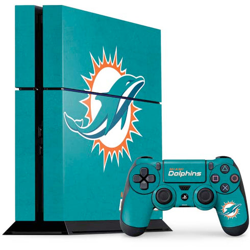 NFL Miami Dolphins Distressed- Aqua PlayStation PS4 Skins