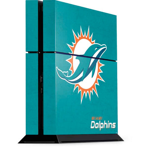 NFL Miami Dolphins Distressed- Aqua PlayStation PS4 Skins