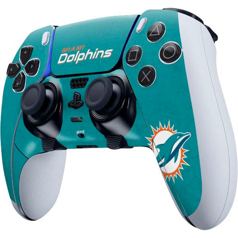 NFL Miami Dolphins Distressed- Aqua PS5 DualSense Edge Pro Controller Skin