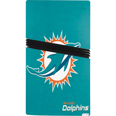 NFL Miami Dolphins Distressed- Aqua PS5 Pro Console Skin