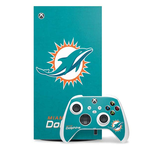 NFL Miami Dolphins Distressed- Aqua Xbox Series X Skins