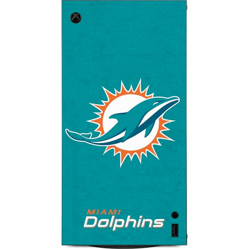 NFL Miami Dolphins Distressed- Aqua XBox Series X Digital Edition Console Skin