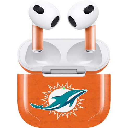 NFL Miami Dolphins Distressed- Orange Apple AirPods (3rd Gen 2021) Skin