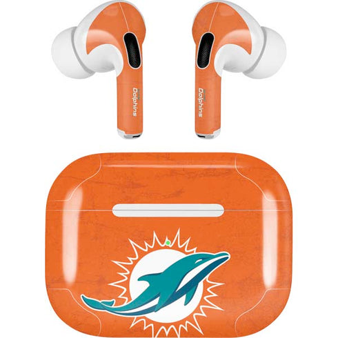 NFL Miami Dolphins Distressed- Orange Apple AirPods Pro Skin