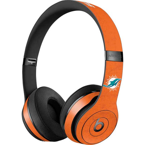 NFL Miami Dolphins Distressed- Orange Beats Solo 3 Wireless Skin