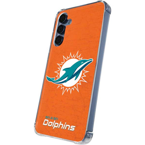 NFL Miami Dolphins Distressed- Orange Galaxy A35 5G Clear Case