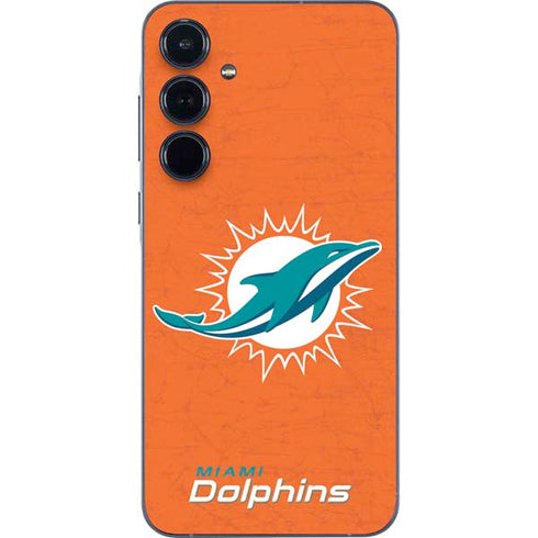 NFL Miami Dolphins Distressed- Orange Galaxy A35 5G Skin
