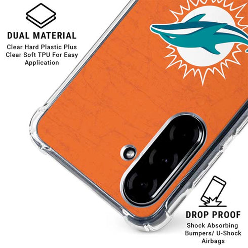 NFL Miami Dolphins Distressed- Orange Galaxy A36 5G Clear Case