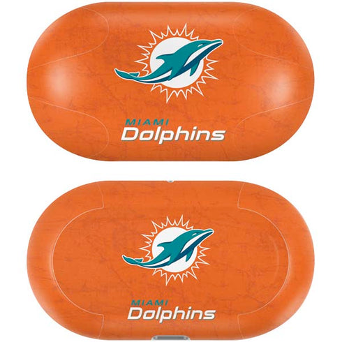 NFL Miami Dolphins Distressed- Orange Galaxy Buds Plus Skin