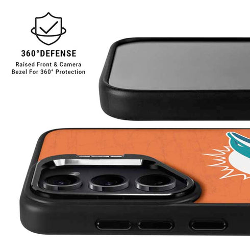 NFL Miami Dolphins Distressed- Orange Galaxy S24 FE Kickstand Case