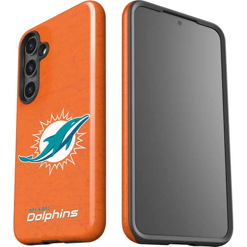 NFL Miami Dolphins Distressed- Orange Galaxy S25 Impact Case