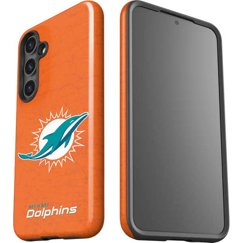 NFL Miami Dolphins Distressed- Orange Galaxy S25 Plus Impact Case