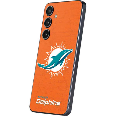 NFL Miami Dolphins Distressed- Orange Galaxy S25 Plus Skin