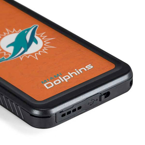 NFL Miami Dolphins Distressed- Orange Galaxy S24 Plus Waterproof Case