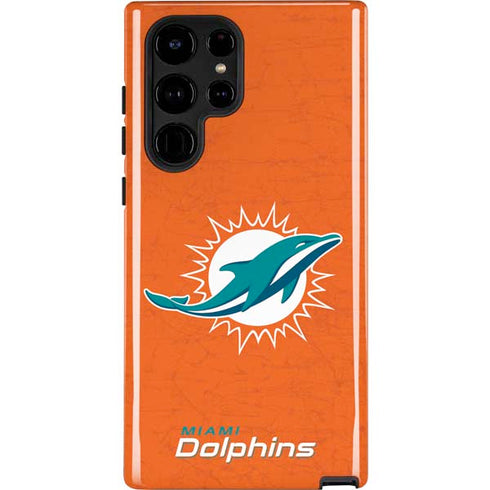 NFL Miami Dolphins Distressed- Orange Galaxy S25 Ultra Impact Case