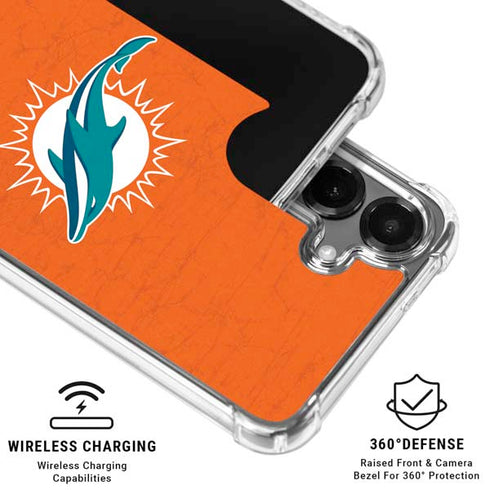NFL Miami Dolphins Distressed- Orange Galaxy S26 Clear Case