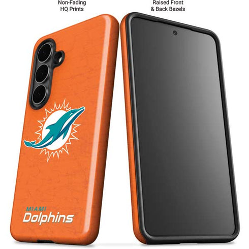 NFL Miami Dolphins Distressed- Orange Galaxy S26 Impact Case