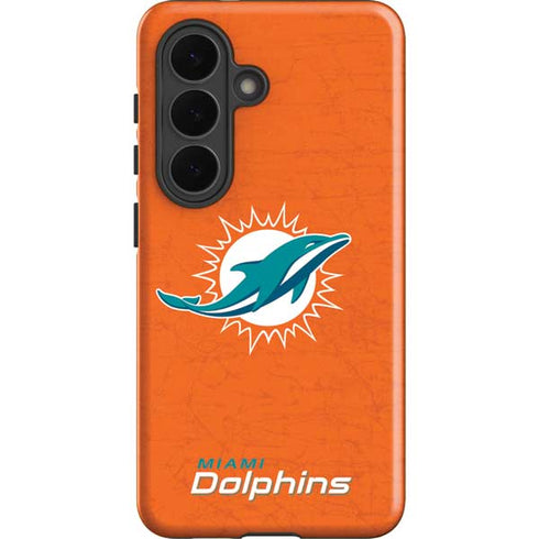 NFL Miami Dolphins Distressed- Orange Galaxy S26 Plus Impact Case