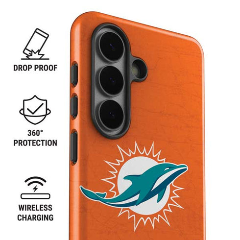 NFL Miami Dolphins Distressed- Orange Galaxy S26 Plus Impact Case