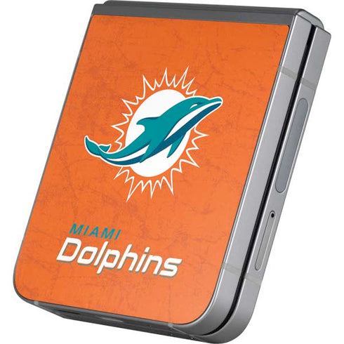 NFL Miami Dolphins Distressed- Orange Galaxy Z Flip6 Skin