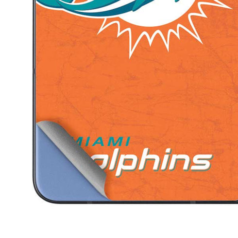 NFL Miami Dolphins Distressed- Orange Galaxy Z Fold5 5G Skin