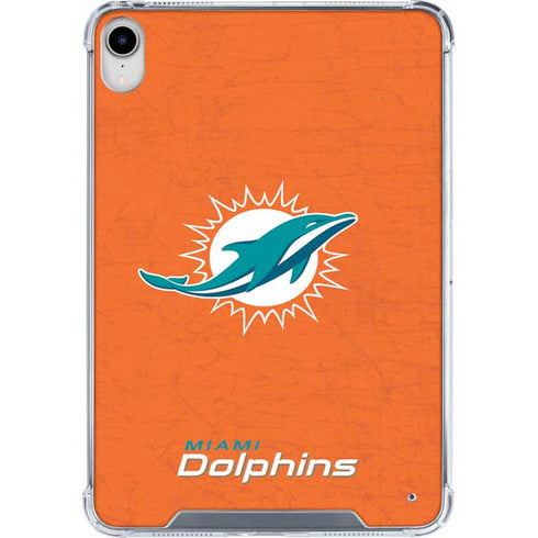 NFL Miami Dolphins Distressed- Orange iPad 11th Gen (2025) Clear Case