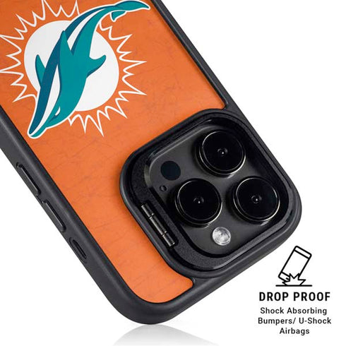NFL Miami Dolphins Distressed- Orange iPhone 14 Pro Max Kickstand Case