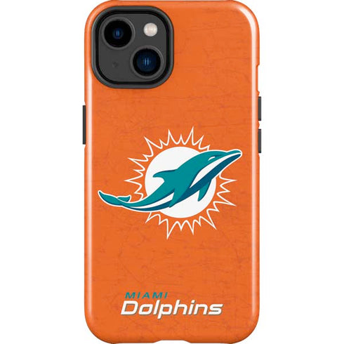 NFL Miami Dolphins Distressed- Orange iPhone 15 Impact Case