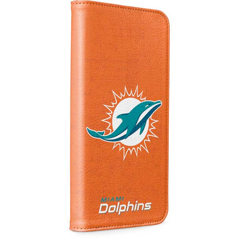 NFL Miami Dolphins Distressed- Orange iPhone 15 Plus Folio Case