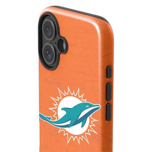 NFL Miami Dolphins Distressed- Orange iPhone 16 Impact Case