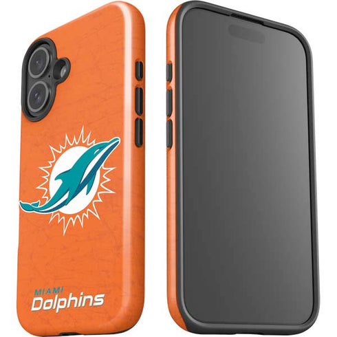 NFL Miami Dolphins Distressed- Orange iPhone 16 Impact Case