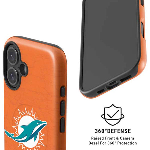 NFL Miami Dolphins Distressed- Orange iPhone 16 Magsafe Impact Case