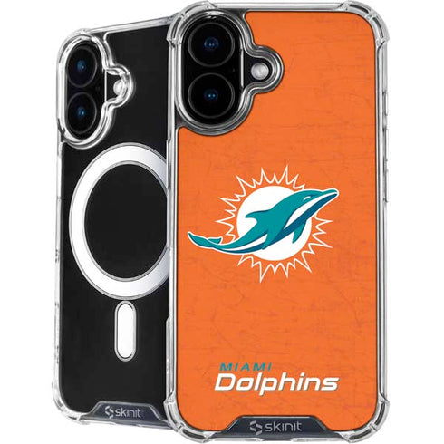 NFL Miami Dolphins Distressed- Orange iPhone 16 Plus MagSafe Case
