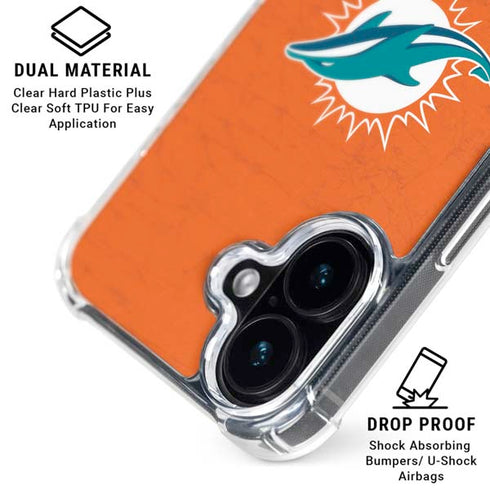 NFL Miami Dolphins Distressed- Orange iPhone 16 Plus MagSafe Case