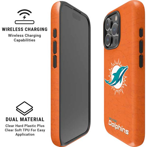 NFL Miami Dolphins Distressed- Orange iPhone 16 Pro Magsafe Impact Case