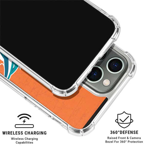 NFL Miami Dolphins Distressed- Orange iPhone 16 Pro Max Clear Case