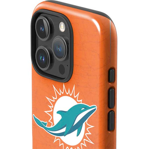 NFL Miami Dolphins Distressed- Orange iPhone 16 Pro Max Impact Case