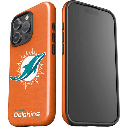 NFL Miami Dolphins Distressed- Orange iPhone 16 Pro Max Impact Case