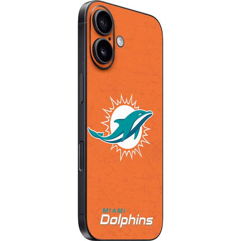 NFL Miami Dolphins Distressed- Orange iPhone 16 Skin
