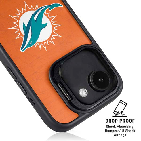 NFL Miami Dolphins Distressed- Orange iPhone 16e Kickstand Case