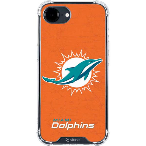 NFL Miami Dolphins Distressed- Orange iPhone 16e Clear Case