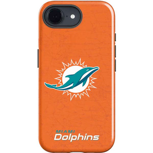 NFL Miami Dolphins Distressed- Orange iPhone 16e Impact Case