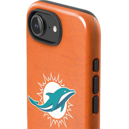 NFL Miami Dolphins Distressed- Orange iPhone 16e Impact Case