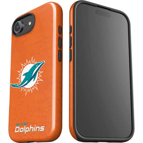 NFL Miami Dolphins Distressed- Orange iPhone 16e Impact Case