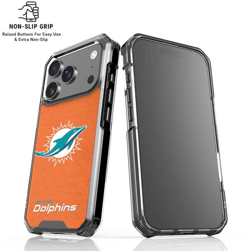 NFL Miami Dolphins Distressed- Orange iPhone 18 Pro Clear Case
