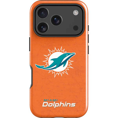 NFL Miami Dolphins Distressed- Orange iPhone 18 Pro Impact Case