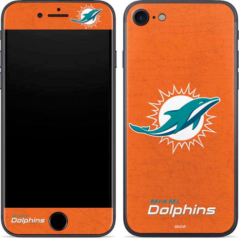 NFL Miami Dolphins Distressed- Orange iPhone 8 Skin